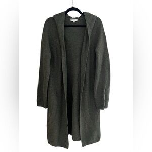 Community (Aritzia) Wool-Yak Blend Open Long Green Cardigan with Pockets Size L